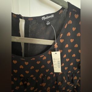 Madewell Xl size 14 new with tags black heart ruffle dress